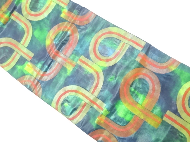 抽象模様織り出し　名古屋帯